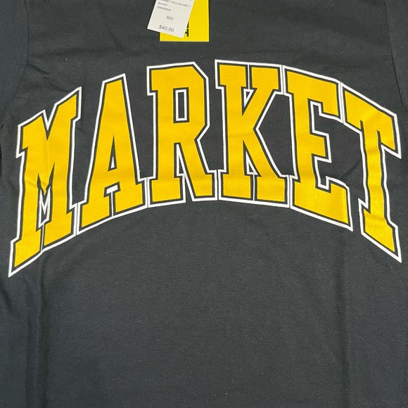 Market studio Arc Spellout Yellow Black Men’s Sz S New - Picture 2 of 5